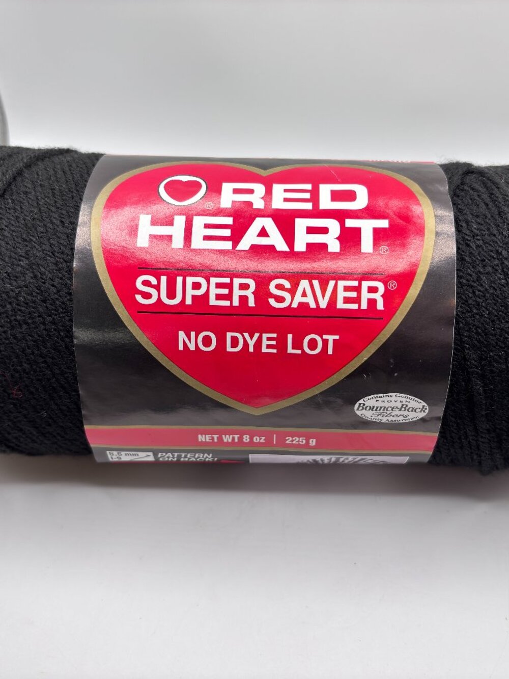 Vintage Red Heart Super Saver Yarn BLACK 0312 Acrylic 8oz Skein NO DYE LOT